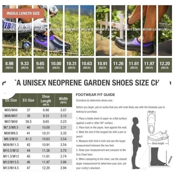 HISEA Unisex Garden Shoes Waterproof Anti-Slip Ankle Farm Yard Rubber Rain Boot main image 4
